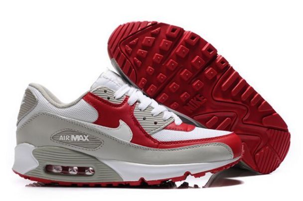 Nike Air Max 90 Mens White/Varsity Red-Grey
