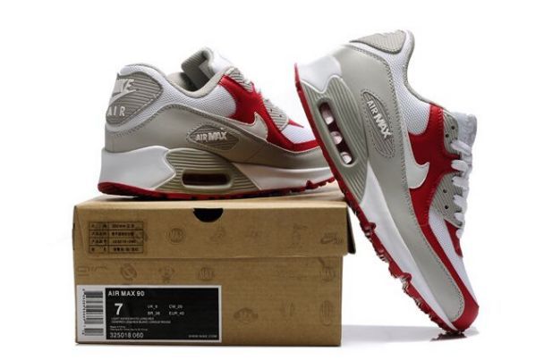 Nike Air Max 90 Mens White/Varsity Red-Grey