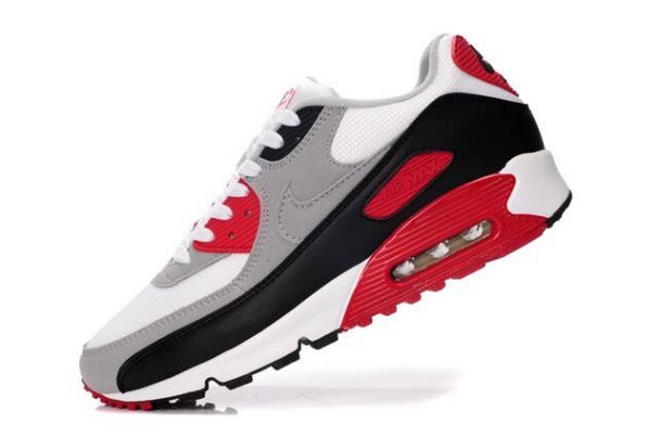 Nike Air Max 90 Mens White/Grey-Varsity Red