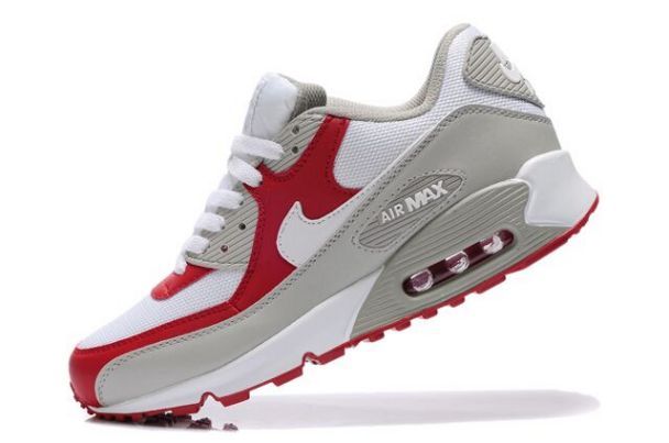 Nike Air Max 90 Womens White/Varsity Red-Grey