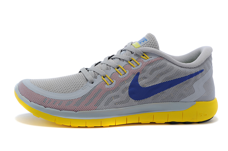 Nike Free 5.0 Mens Running Shoe Grey / Yellow / Blue