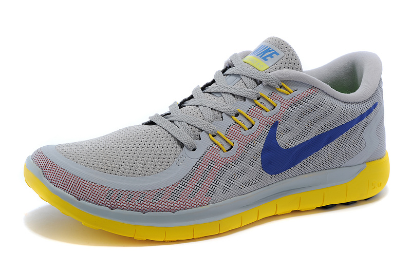 Nike Free 5.0 Mens Running Shoe Grey / Yellow / Blue