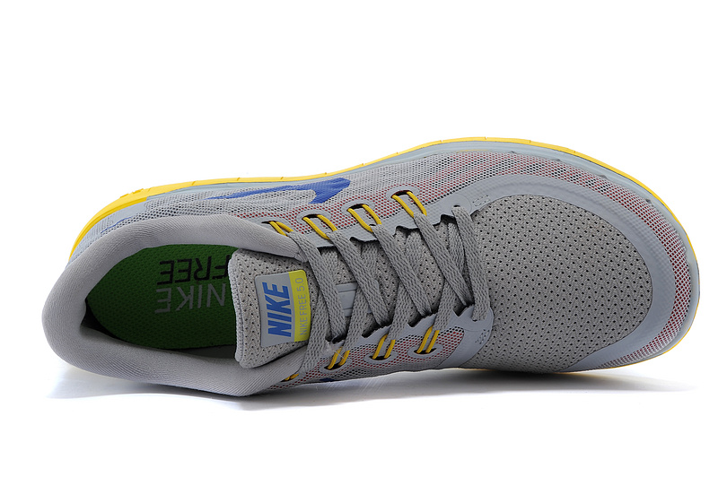 Nike Free 5.0 Mens Running Shoe Grey / Yellow / Blue