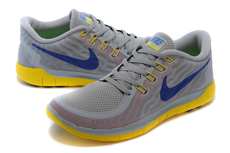 Nike Free 5.0 Mens Running Shoe Grey / Yellow / Blue