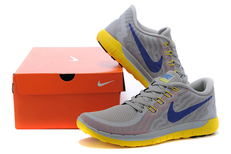 Nike Free 5.0 Mens Running Shoe Grey / Yellow / Blue