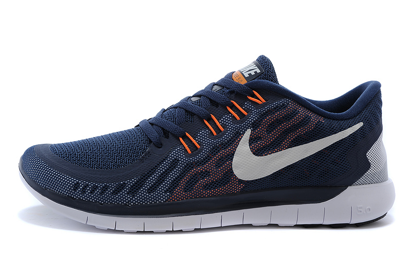 Nike Free 5.0 Mens Running Shoe Navy / Orange / White