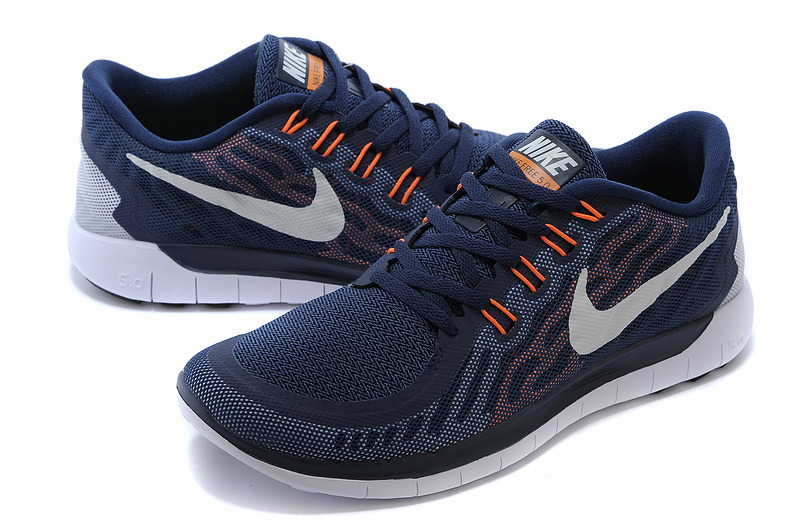 Nike Free 5.0 Mens Running Shoe Navy / Orange / White