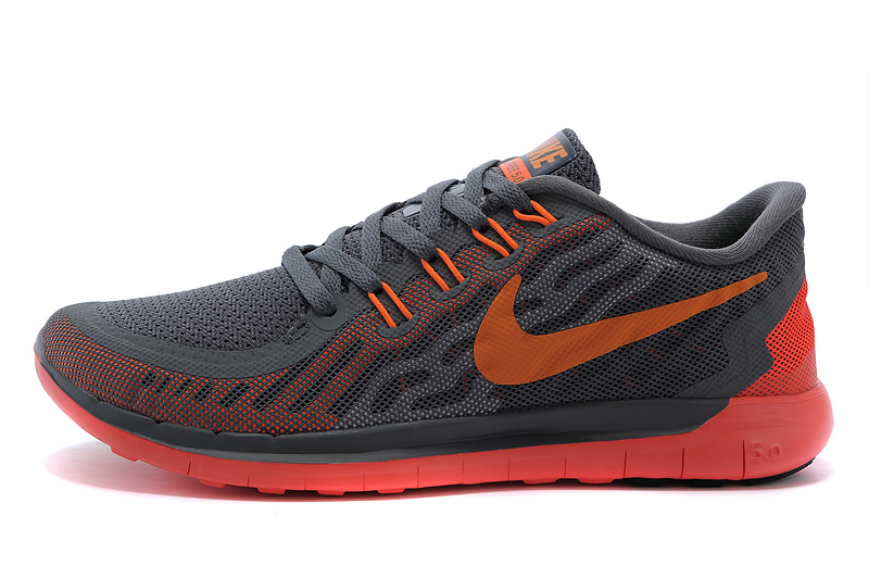 Nike Free 5.0 Womens Running Shoe Charcoal Grey / Red / Orange
