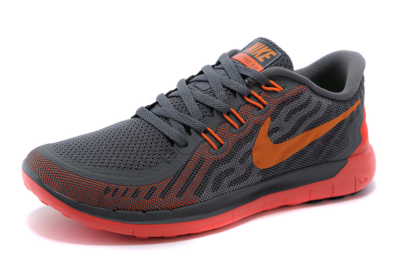 Nike Free 5.0 Womens Running Shoe Charcoal Grey / Red / Orange