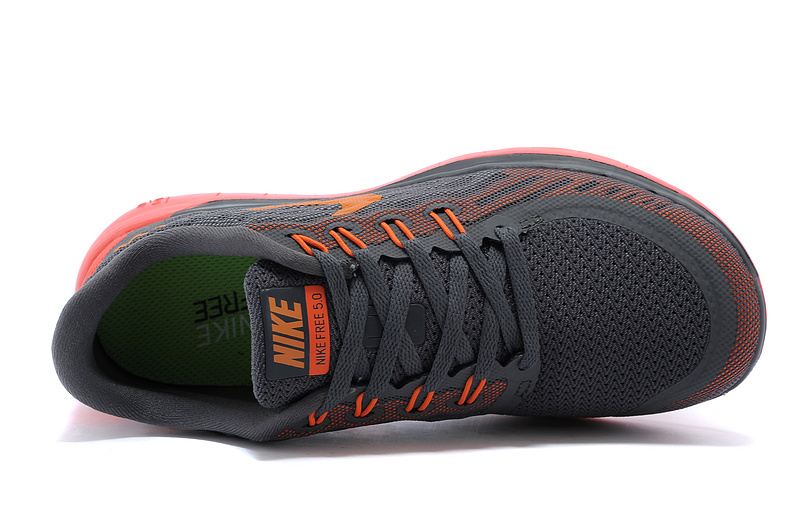 Nike Free 5.0 Womens Running Shoe Charcoal Grey / Red / Orange