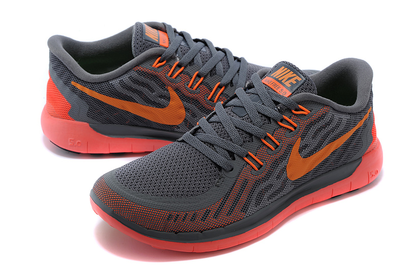 Nike Free 5.0 Womens Running Shoe Charcoal Grey / Red / Orange