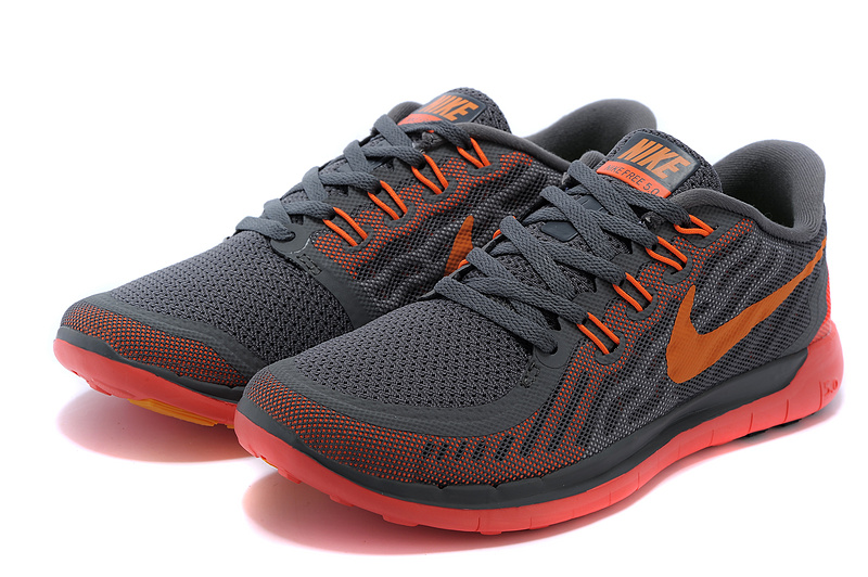 Nike Free 5.0 Womens Running Shoe Charcoal Grey / Red / Orange