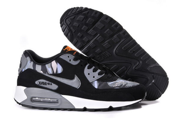 Air Max 90 Mens Shoe Black / Camo Grey / Metallic Silver