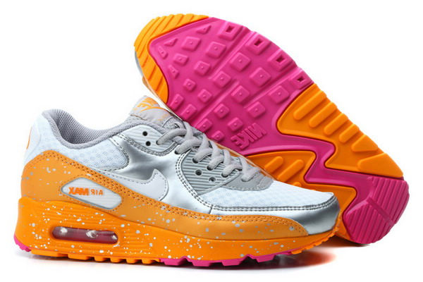 Air Max 90 Splatter Pack Womens Shoe White / Metallic Silver / Orange