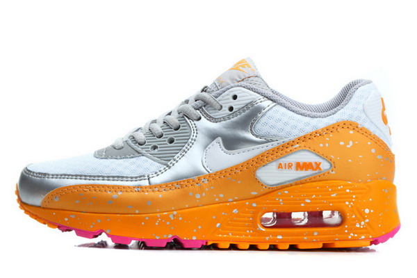 Air Max 90 Splatter Pack Womens Shoe White / Metallic Silver / Orange