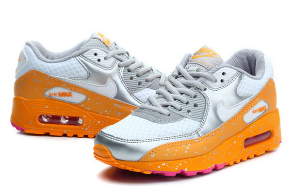 Air Max 90 Splatter Pack Womens Shoe White / Metallic Silver / Orange