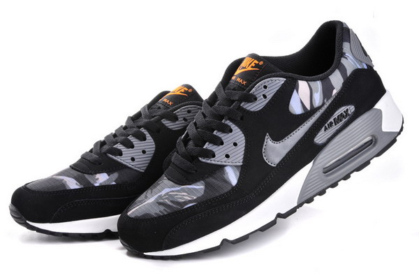 Air Max 90 Womens Shoe Black / Camo Grey / Metallic Silver