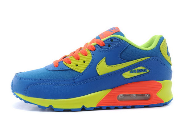 Air Max 90 Womens Shoe Blue / Orange / Volt