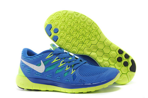 Nike Free 5.0+ Mens Running Shoes Military Blue / Volt / White
