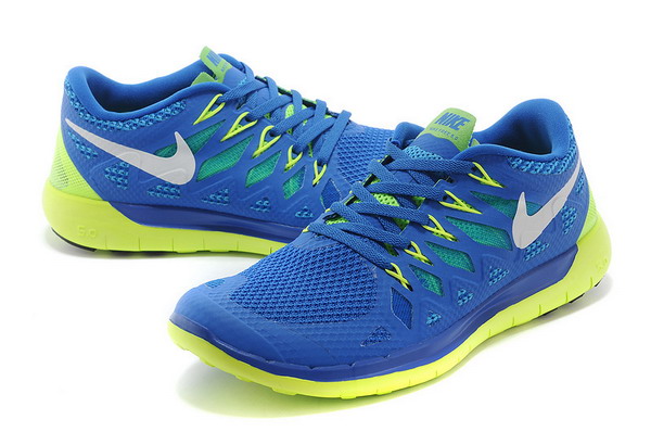 Nike Free 5.0+ Mens Running Shoes Military Blue / Volt / White