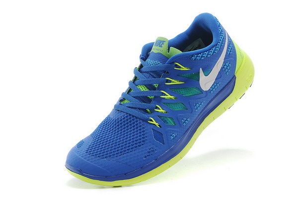 Nike Free 5.0+ Mens Running Shoes Military Blue / Volt / White