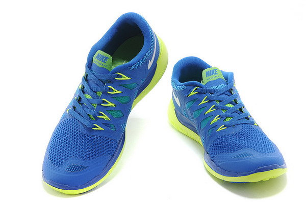 Nike Free 5.0+ Mens Running Shoes Military Blue / Volt / White