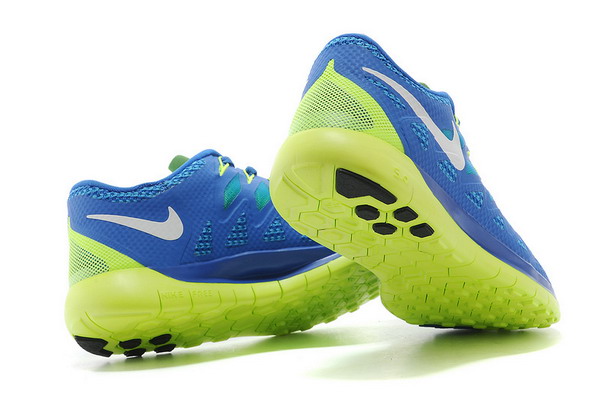 Nike Free 5.0+ Mens Running Shoes Military Blue / Volt / White