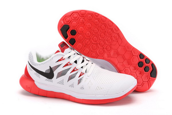 Nike Free 5.0+ Mens Running Shoes White / Black / University Red