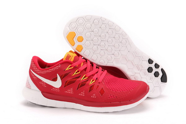 Nike Free 5.0+ Mens Running Shoes Gym Red / Kumquat /White