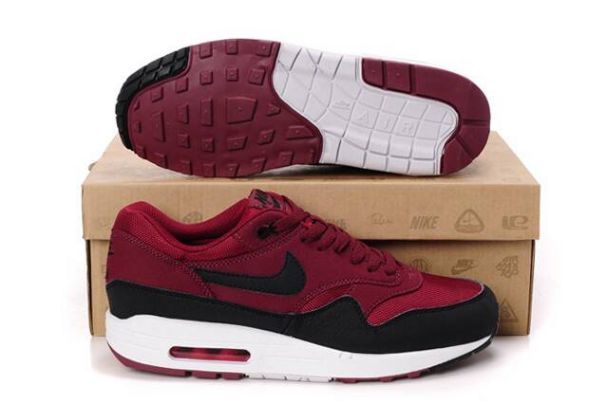 Nike Air Max 1 Mens Maroon/Black-White
