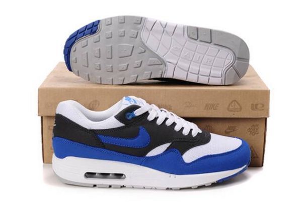 Nike Air Max 1 Mens White/Signal Blue-Anthracite