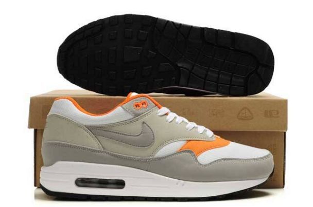 Nike Air Max 1 Mens Grey/White-Total Orange