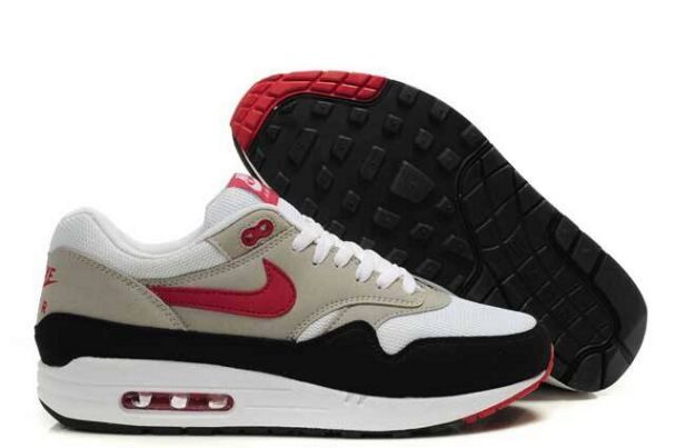 Nike Air Max 1 Mens Grey/Black-Sport Red