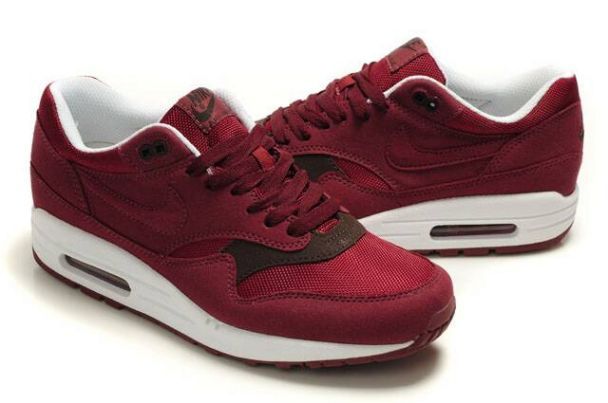 Nike Air Max 1 Mens Burgundy/White