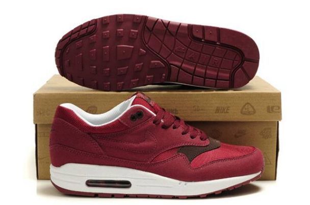Nike Air Max 1 Mens Burgundy/White