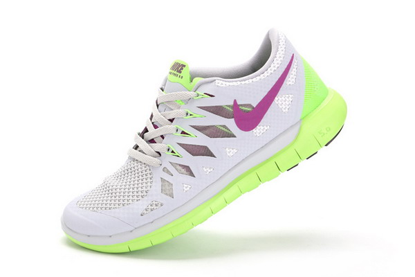 Nike Free 5.0+ Womens Running Shoes White / Volt / Pure Platinum / Purple