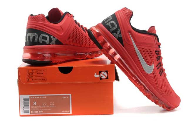 Nike Air Max 2013 Womens Running Shoes Red Silver