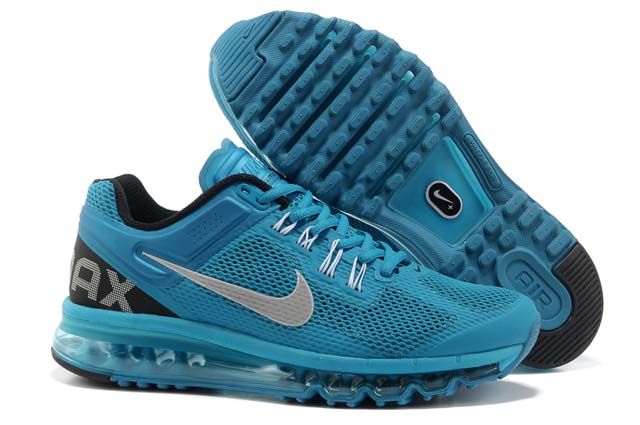 Nike Air Max 2013 Womens Running Shoes Silver Sky Blue